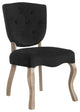 Array Vintage French Velvet Dining Side Chair, Black