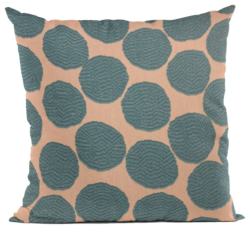 Plutus Blue Dots Luxury Throw Pillow, 26"x26"