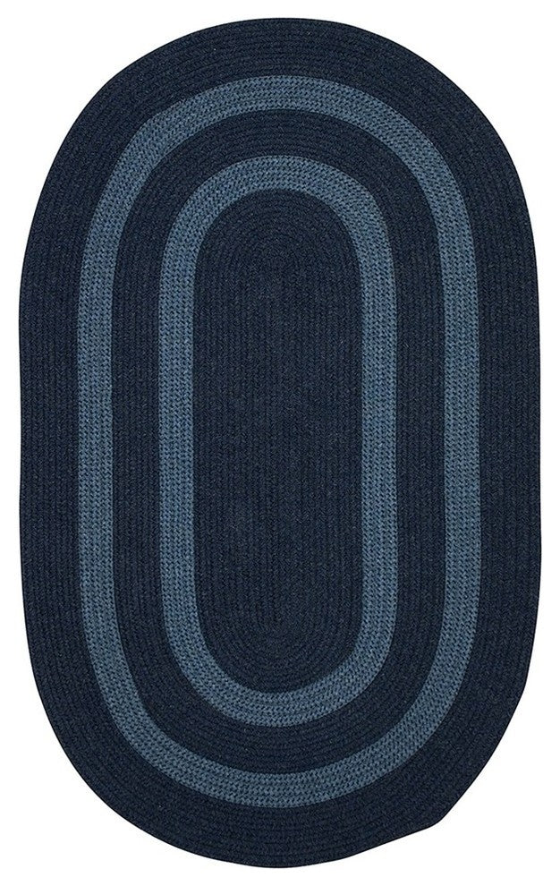 Colonial Mills Graywood GW53 Navy Bordered Area Rug, Oval 4'x6'
