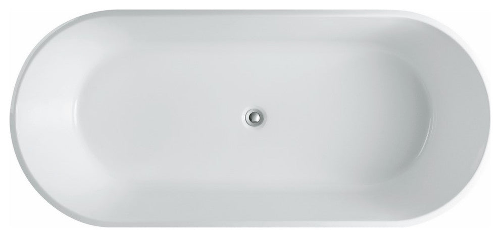 Kube Ovale 67" White Free Standing Bathtub