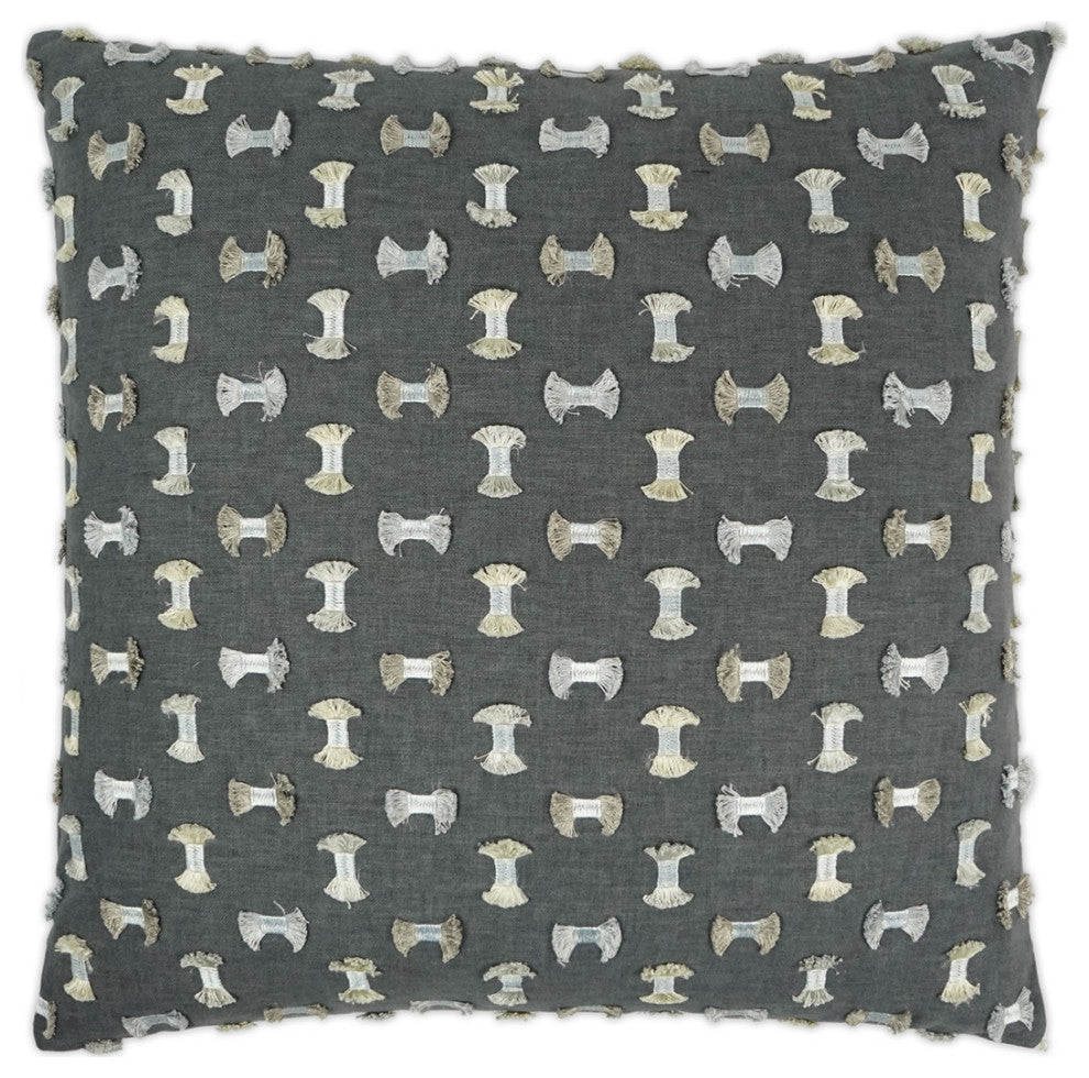 Frayed Pillow - Gunmetal
