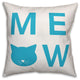 Meow Blue 16x16 Spun Poly Pillow