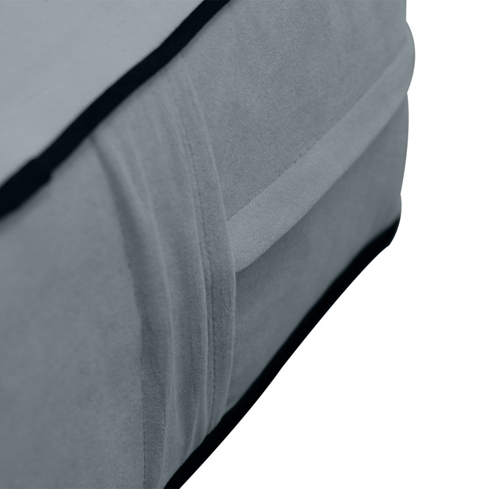 Contrast Pipe 6" Twin-XL 80x39x6 Velvet Indoor Daybed Mattress COVER ONLY-AD347
