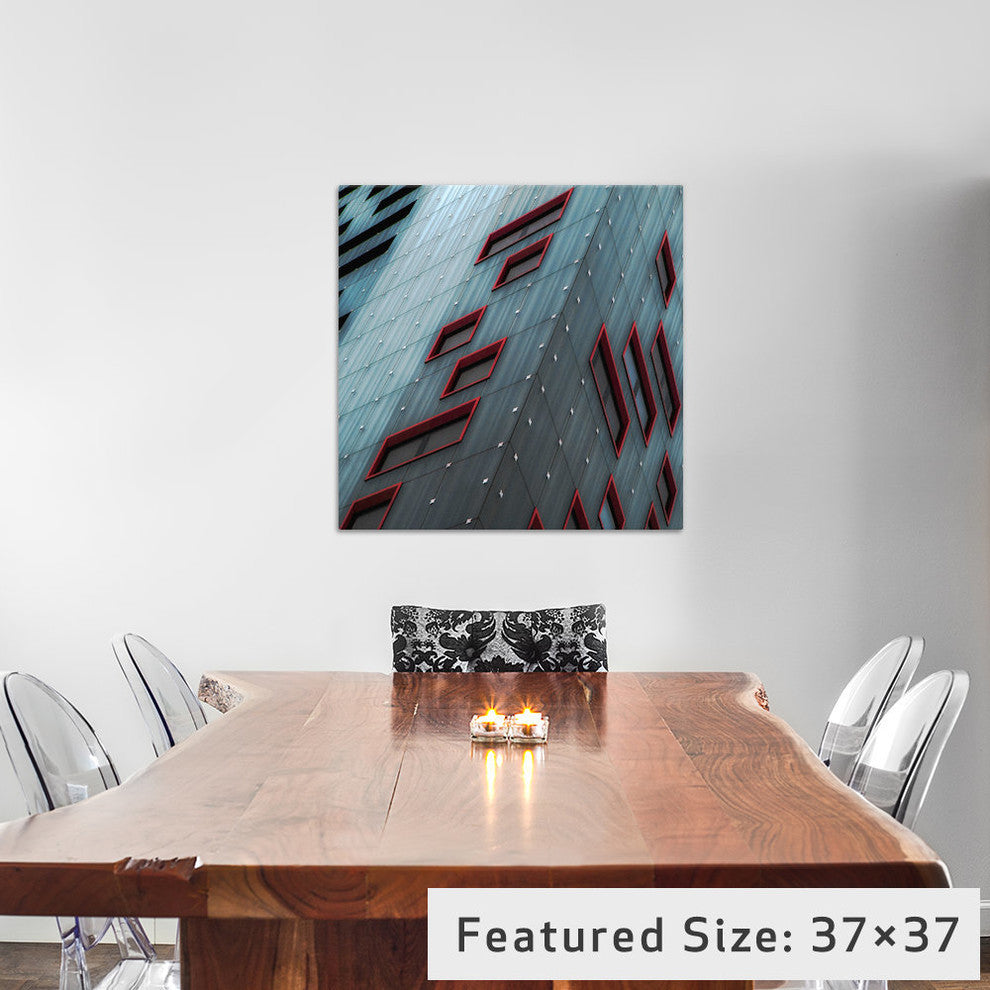 "Red Windows" by Gilbert Claes, 18x18x1.5