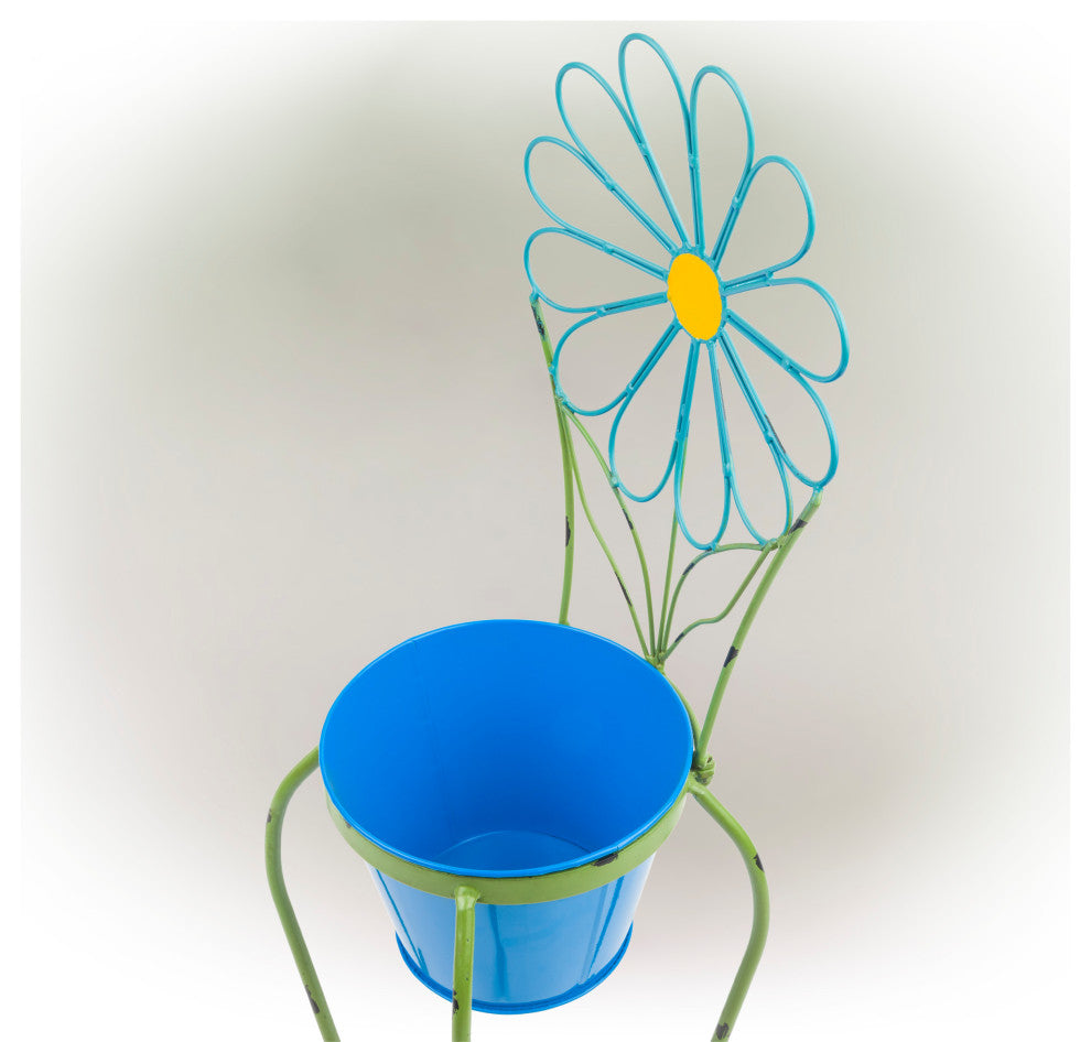 Blue Flower Planter Stand