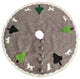 Handmade Christmas Tree Skirt in Hand Felted Wool - Dogs with Trees on Gray- 72"