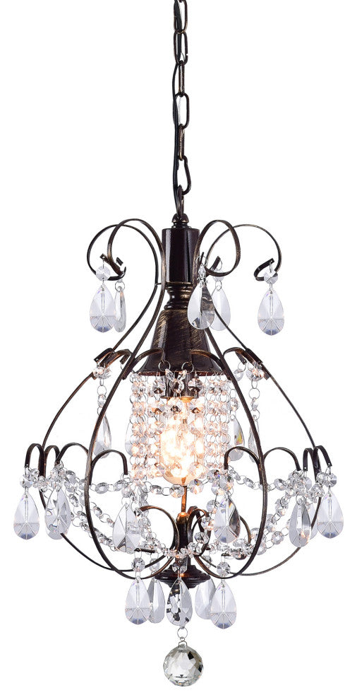 Angela Brushed Oak 1-light Teardrop Chandelier