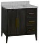 Parisian 36" Bathroom Vanity, Dark Oak, Carrara Marble