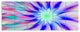 Exotic Blue Fractal Spiral Flower, Abstract Canvas Art Print, 70"x28", 6 Panels