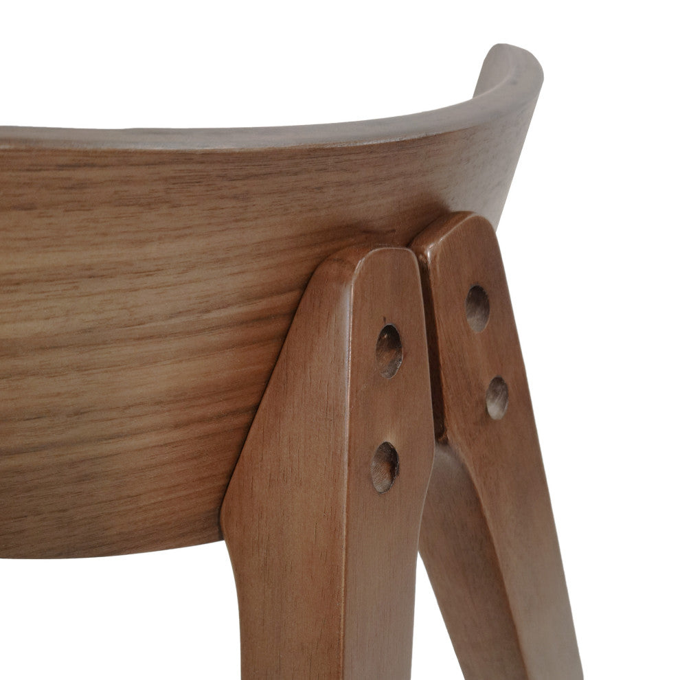Sunapee Fabric Upholstered Wood Dining Chairs, Set of 2, Light Beige + Natural Walnut
