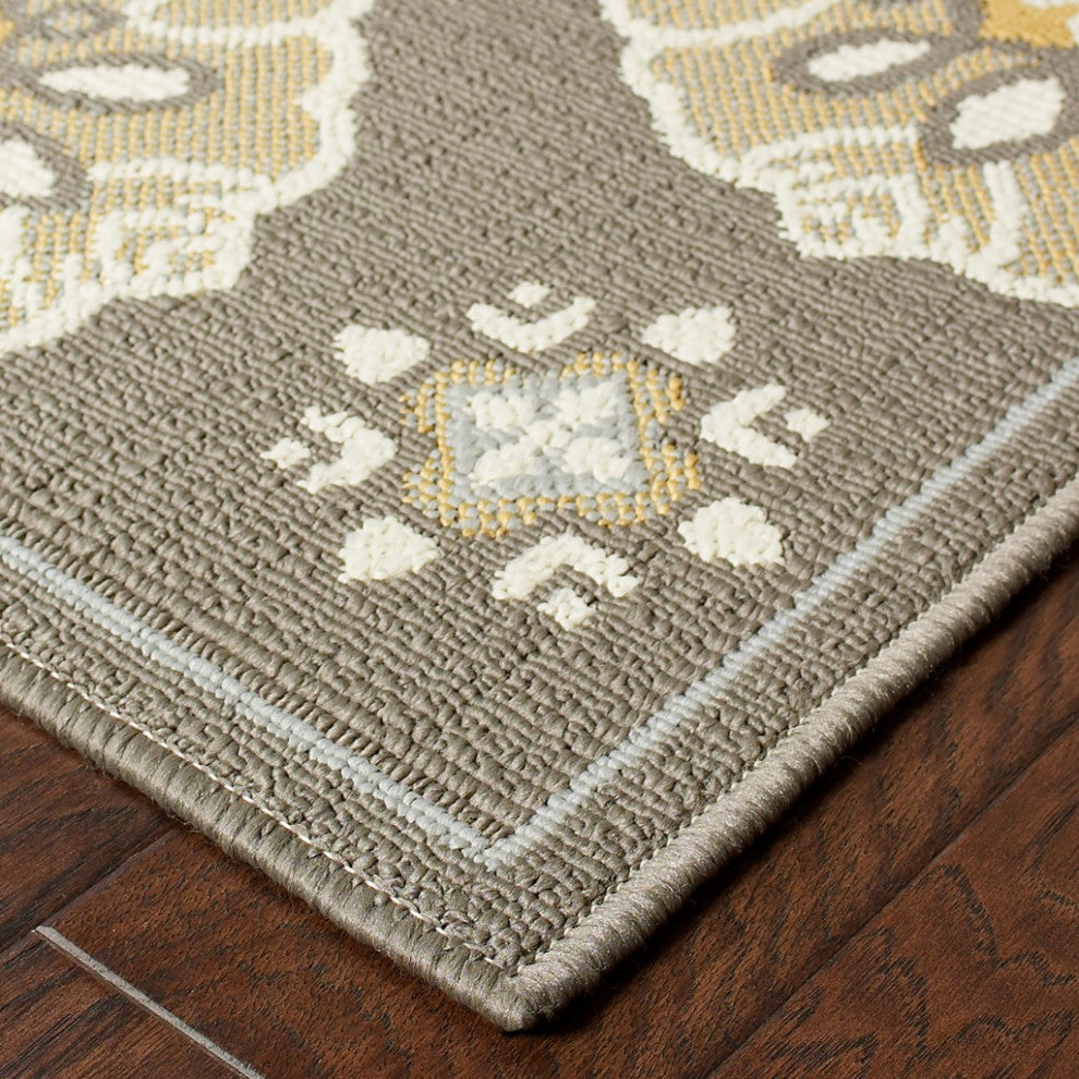 2' X 8' Gray Moroccan Indoor Outdoor Area Rug