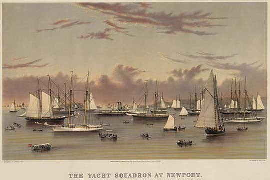 The Yacht Squadron at Newport- Canvas Poster 20" x 30"