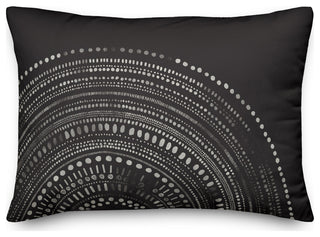 Black Circle Dot Pattern 14x20 Indoor/Outdoor Pillow