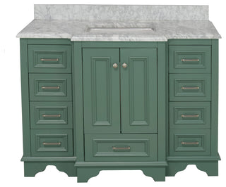 Nantucket 48" Bathroom Vanity, Sage Green, Carrara Marble