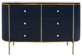 Pasargad Home Theodore Navy Marble Top Sideboard, Navy