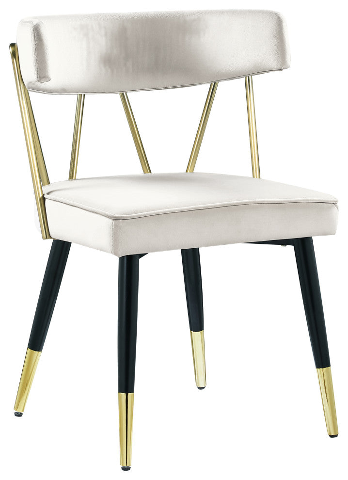 Rheingold Upholstered Dining Chair, Cream, Velvet