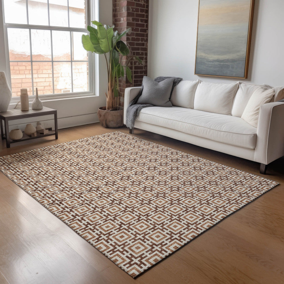 Addison Premium Washable Mayfield AMF139 Red 8'' x 10'' Rug