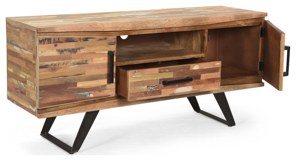 Dorset Handcrafted Boho Reclaimed Wood TV Stand
