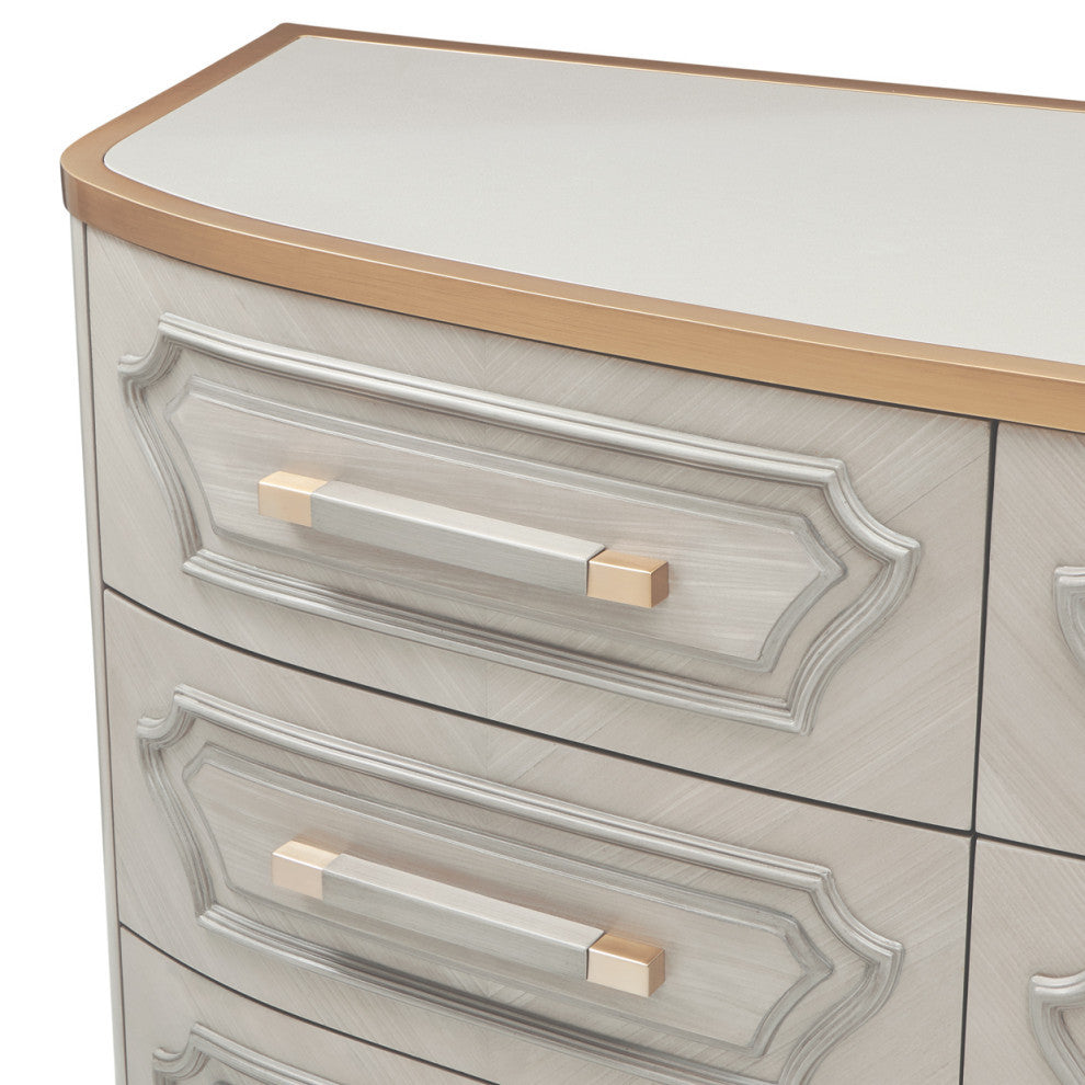 St. Charles Dresser With Mirror, Dove Gray