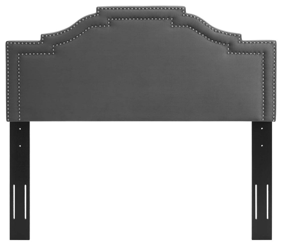 Lucia King/California King Performance Velvet Headboard-Charcoal