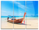 "Tropical Beach With Boat" Photo Metal Wall Art, 3 Panels, 36"x28"