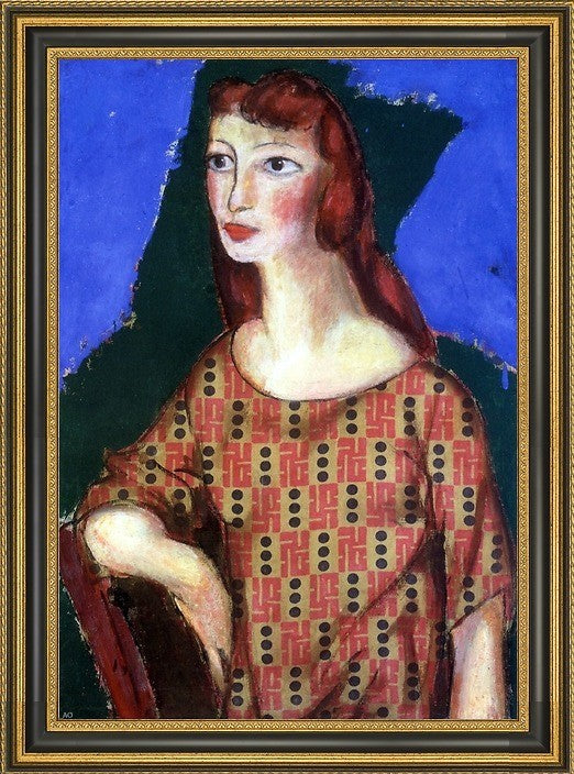 Alfred Henry Maurer Portrait Girl Flowered Dress