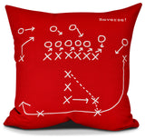 Reverse!, Geometric Print Outdoor Pillow, Red, 18" x 18"
