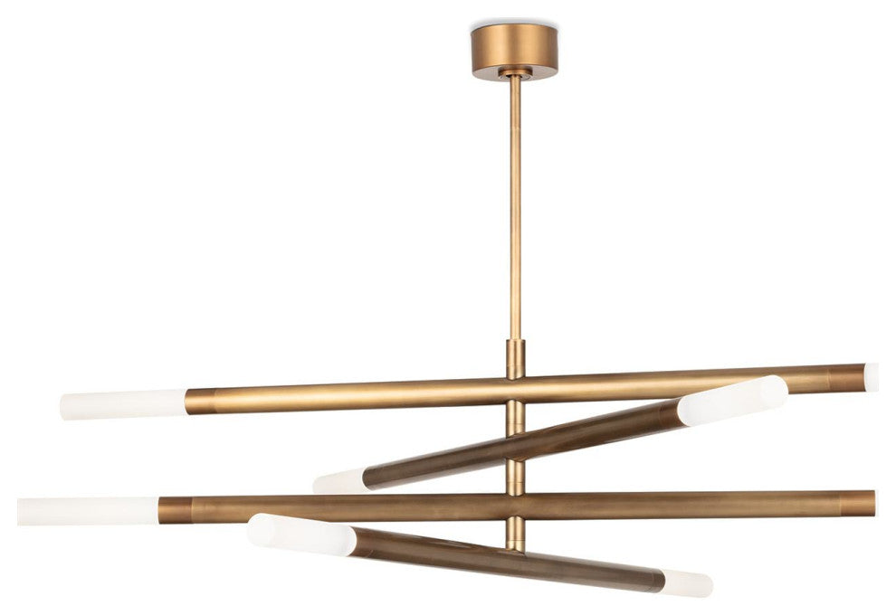Wick Chandelier, Natural Brass