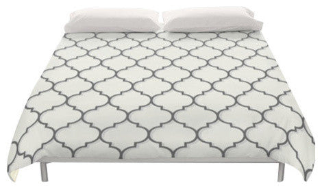 Geometric Patterned Duvet Cover, Queen