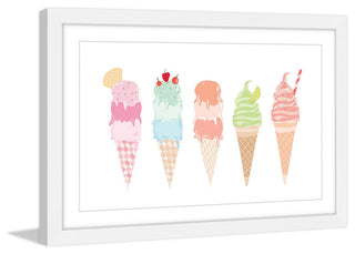 "Ice Cream Cones" Framed Painting Print