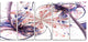 Blue Pink Fractal Flower Pattern, Abstract Wall Art Canvas, 60"x28", 5 Panels