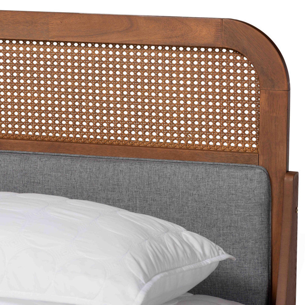 Ellia Gray Fabric Platform Bed, King