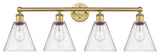 Berkshire 4-Light 35" Bath Vanity Light, Brushed Brass Finish, Seedy Shade