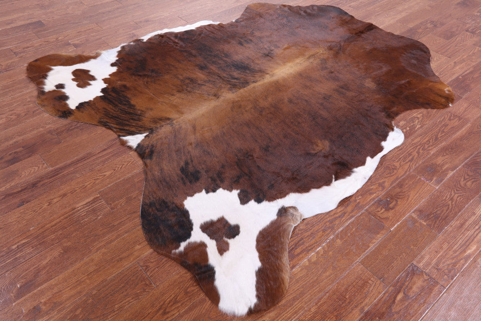 7' 1" X 6' 7" Brindle Natural Cowhide Rug C2197