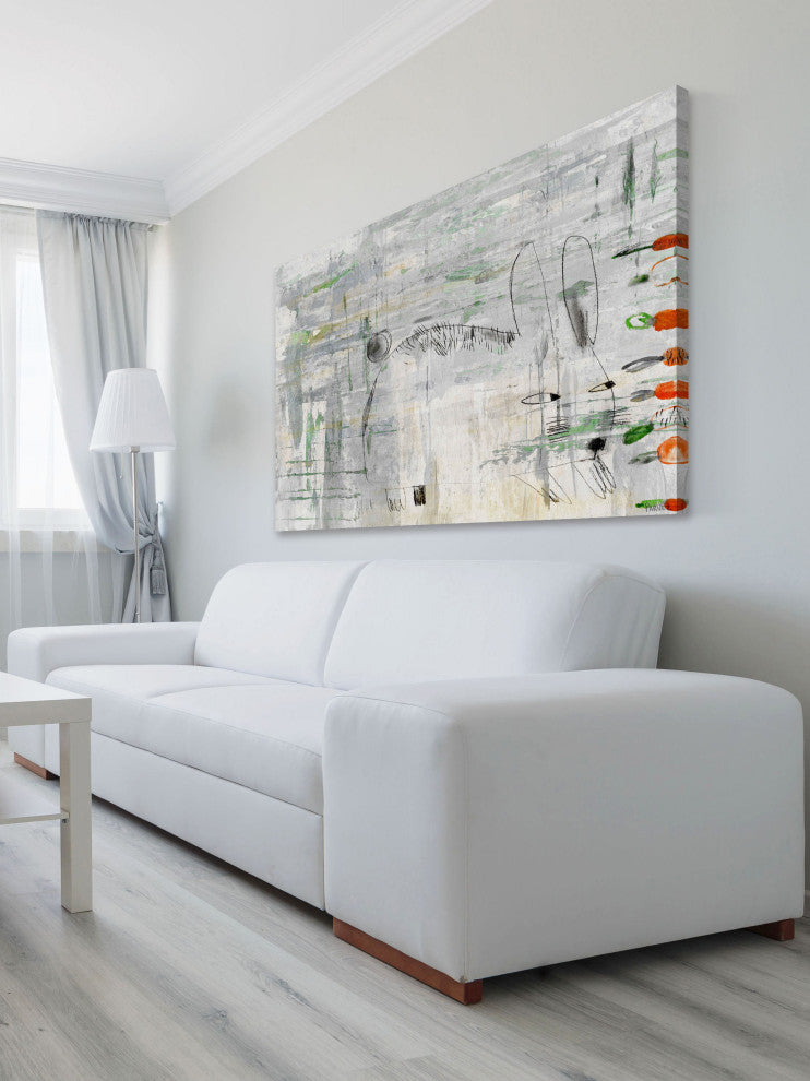 "Sneaky Rabbit" Painting Print on Wrapped Canvas, 36"x24"