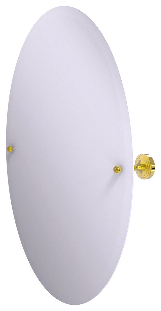 Sag Harbor Frameless Oval Beveled Edge Tilt Mirror, Polished Brass