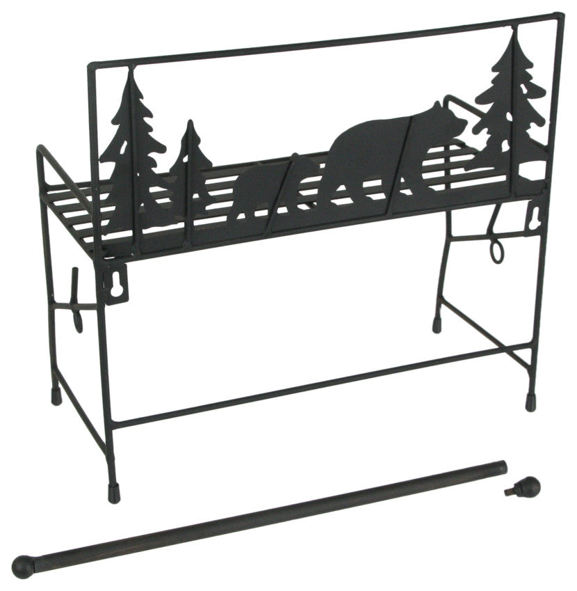 Metal Bear Wall Hanging Kitchen Paper Towel Rack Cabin Bench Accessories Holder