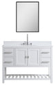Monaco Bathroom Vanity Base Cabinet Without Top, White, 48", Single Sink