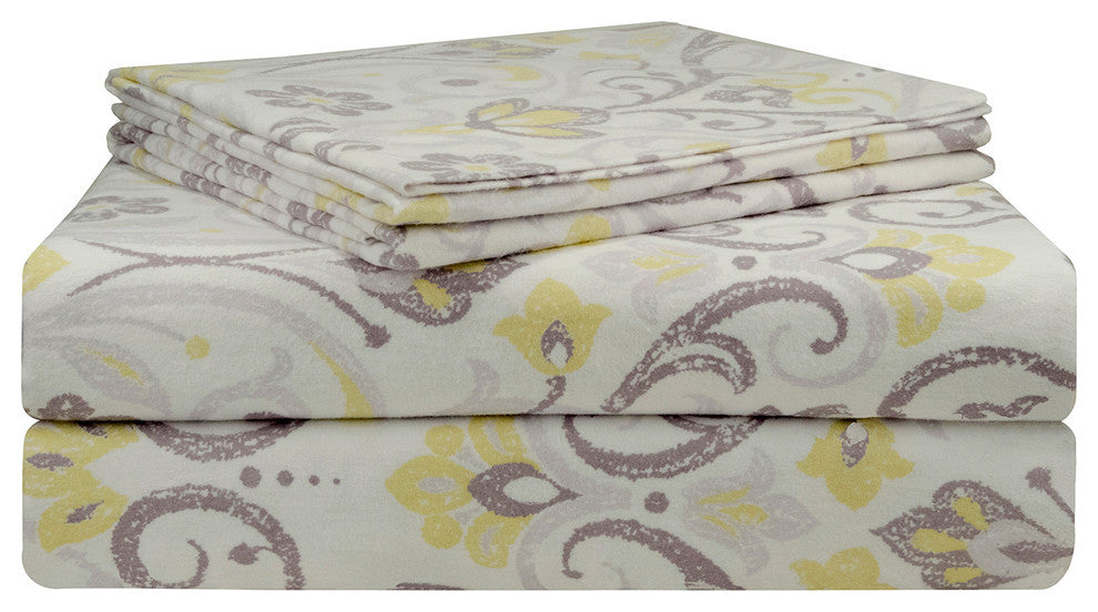 Pointehaven 200 GSM Flannel Sheet Set, Meadow, Full