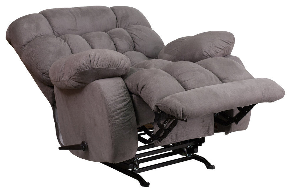 Softsuede Microfiber Rocker Recliner, Gray