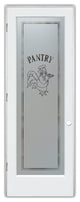 Pantry Door - Rooster Chef - Primed - 30" x 84" - Knob on Right - Pull Open
