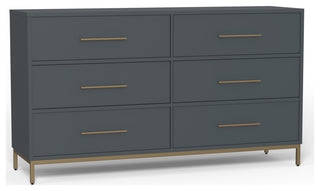 Madelyn Six Drawer Dresser, Slate Gray