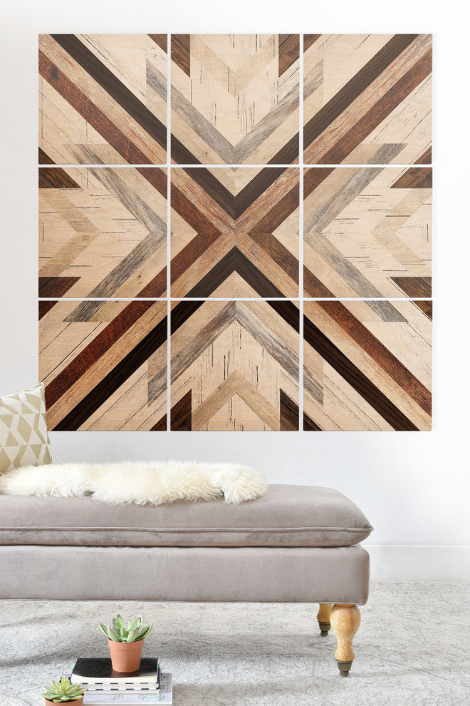 Deny Designs Iveta Abolina Geo Wood 1 Wood Wall Mural, 4'x4'