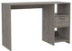 Naxos Computer Desk with Drawer, 2 Open Storage Shelves, and Legs, Light Gray