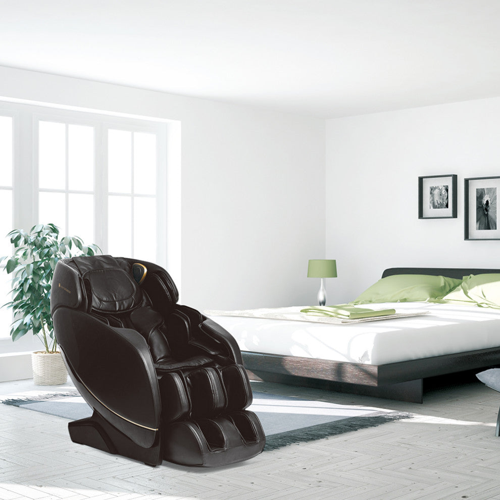 Jin 2.0 - Deluxe Heated SL Track Zero Wall Massage Chair, Black