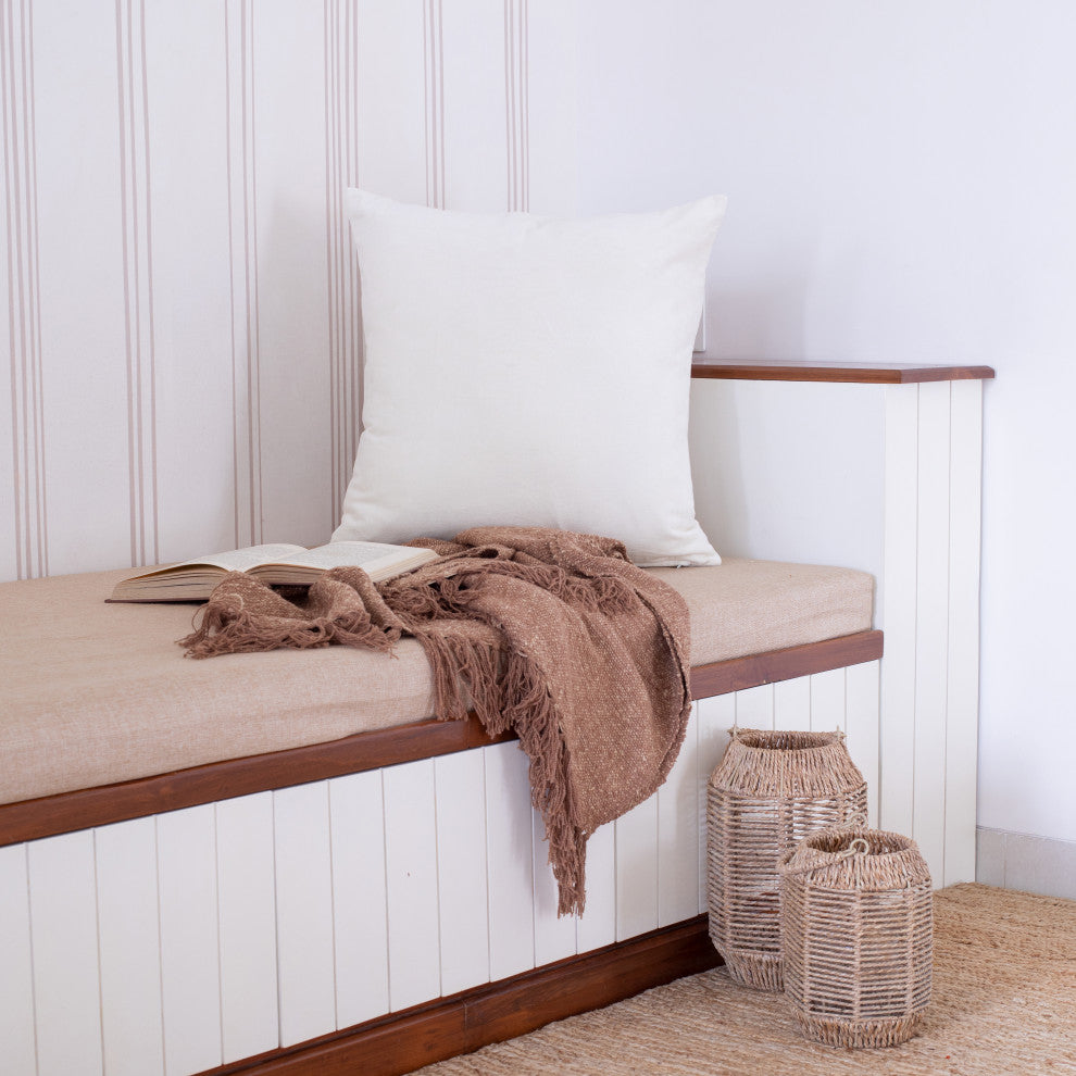 Stacy Garcia Ivory Velvet Handmade Throw Pillow