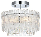 Emilia Three Light Flush Mount in Chrome And Clear