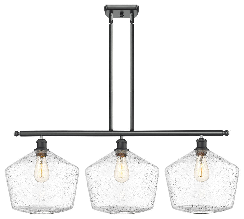 Innovations 516-3I-BK-G654-12 3-Light Island Light, Matte Black