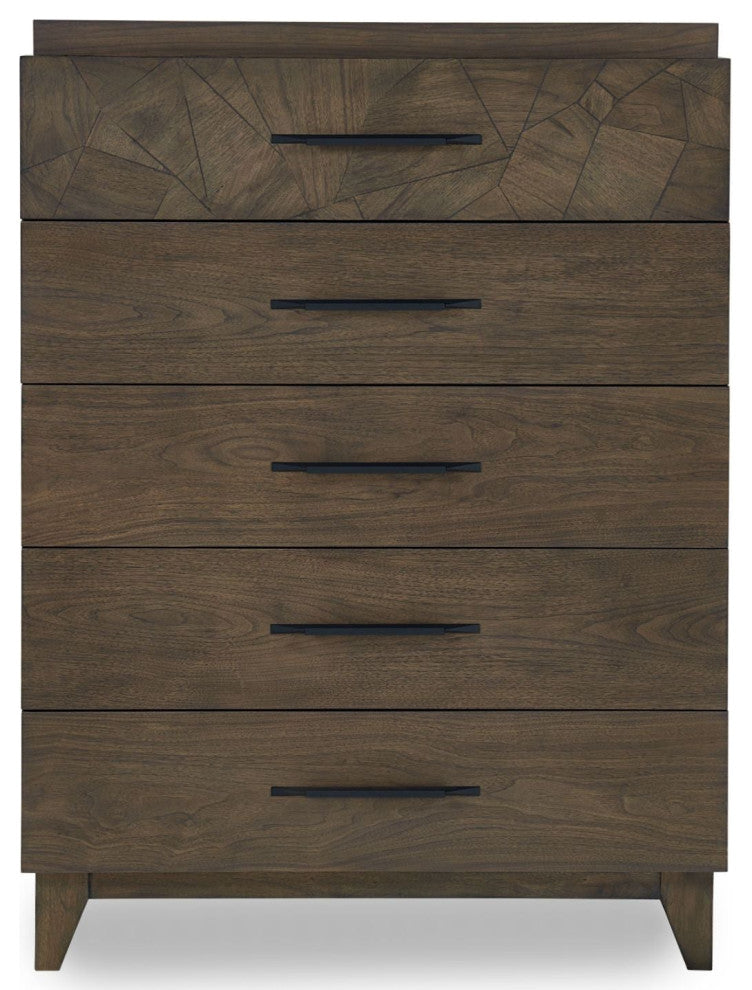 Modus Broderick Five-drawer Chest in Wild Oats Brown