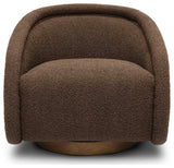 Rory Boucle Swivel Chair, Chocolate Brown